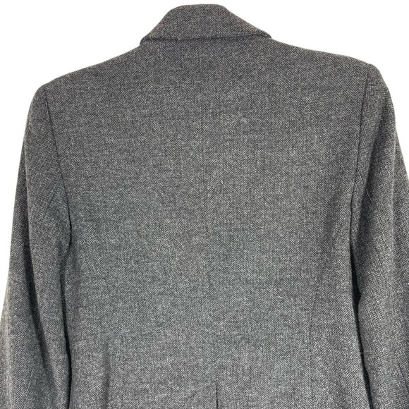 Tristan & Iseut blazer jacket wool blend- rayon grey  tweed size small - Picture 4 of 16